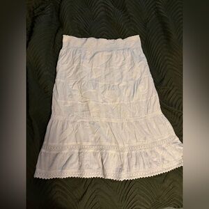 Tracy Evans White Tiered Eyelet Maxi Skirt